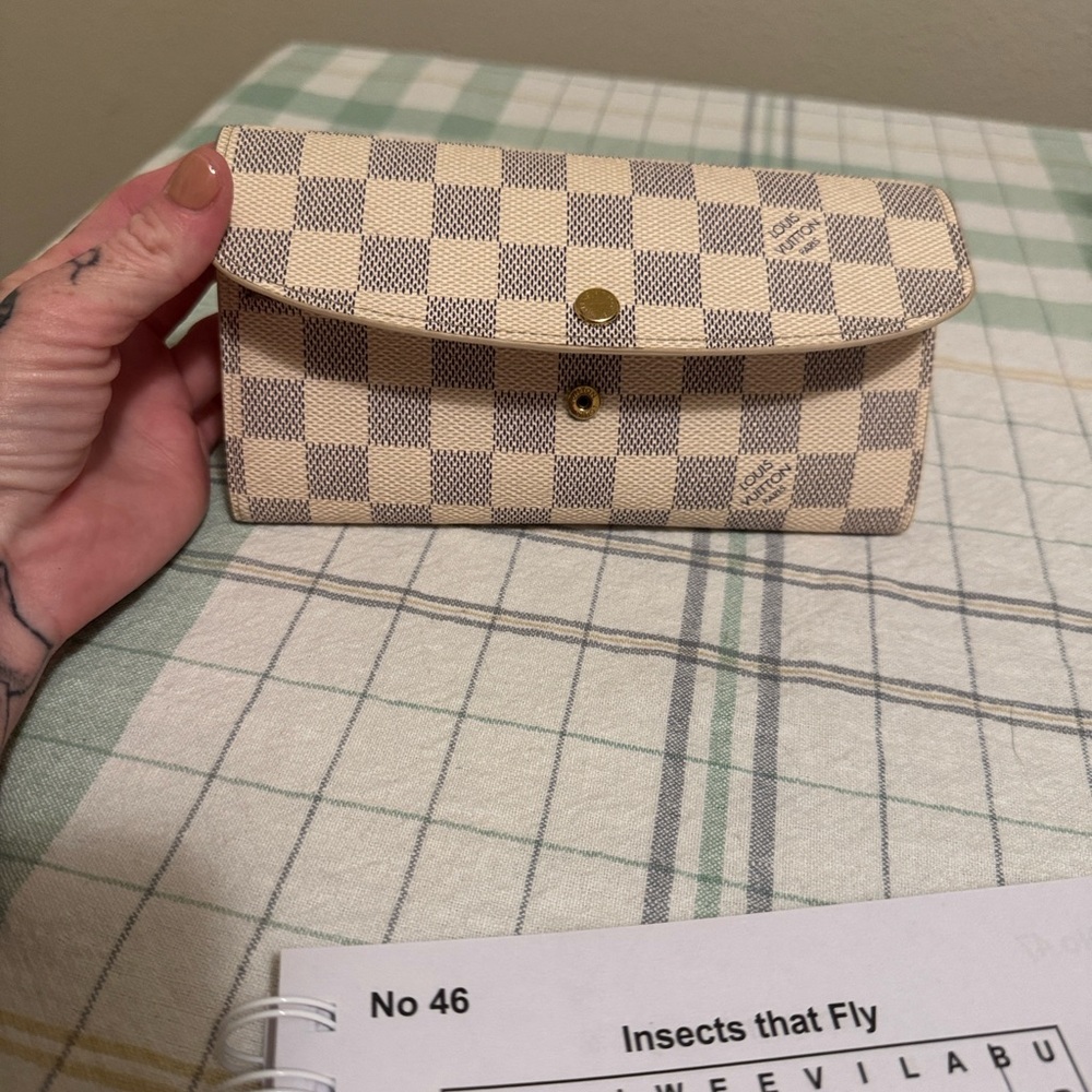 Louis Vuitton Cream and Brown Checkered Wallet